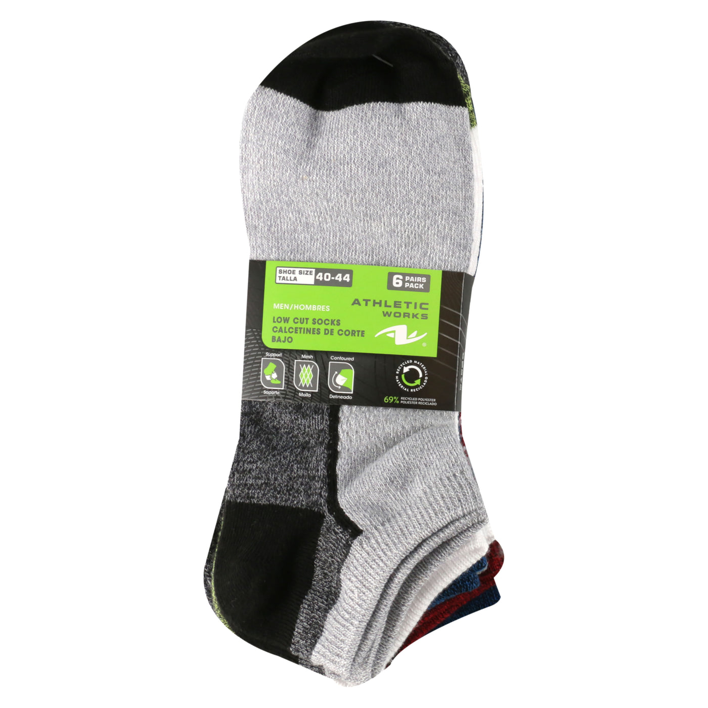 Calcetines Athletic Works Para Hombres - 6 Pares