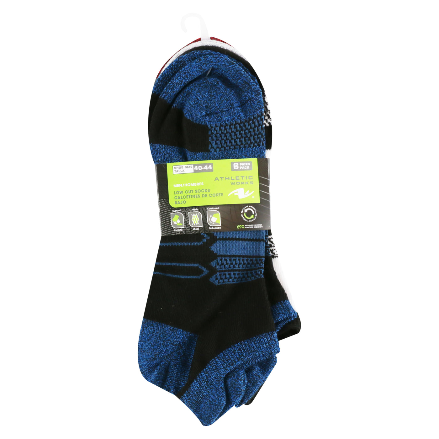 Calcetines Athletic Works Para Hombres Tobilleros - 6 Pares