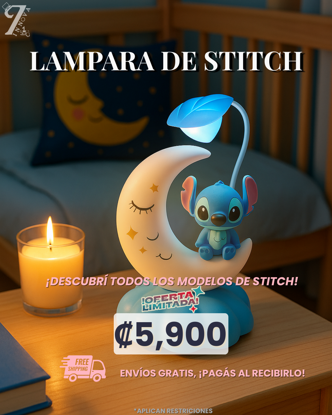 LAMPARA RECARGABLE THE MOON D/STITCH