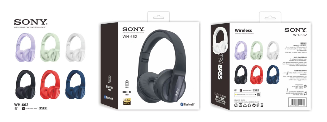 Audifonos Manos Libres Bluetooth WH-662 Negro