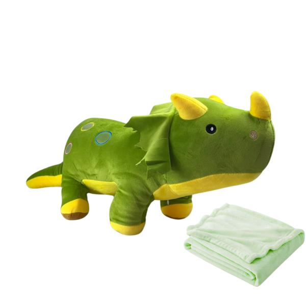 Almohada Y Cobija De Dinosaurio Triceratops