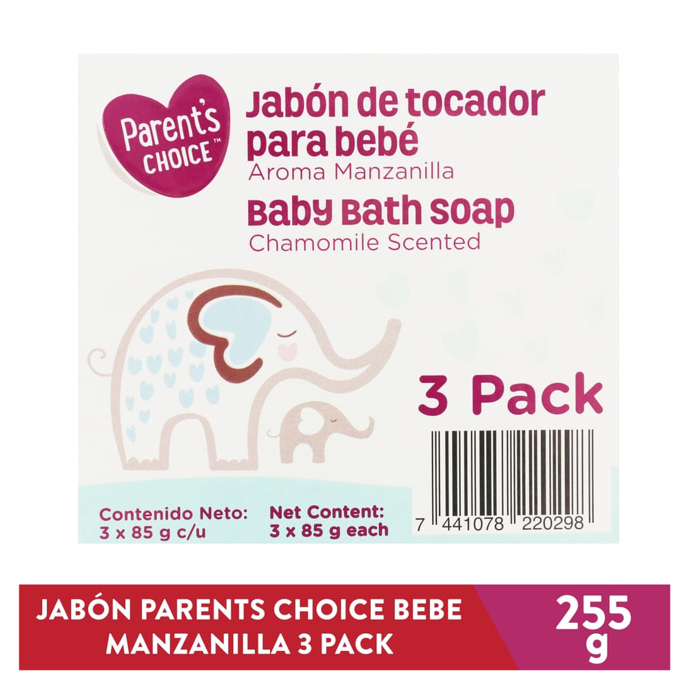 Jabón Parents Choice Bebe Manzanilla 3 Pack - 85 G
