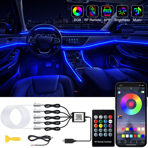 Tira LED RGB Flexible para Auto (Multicolor, App)