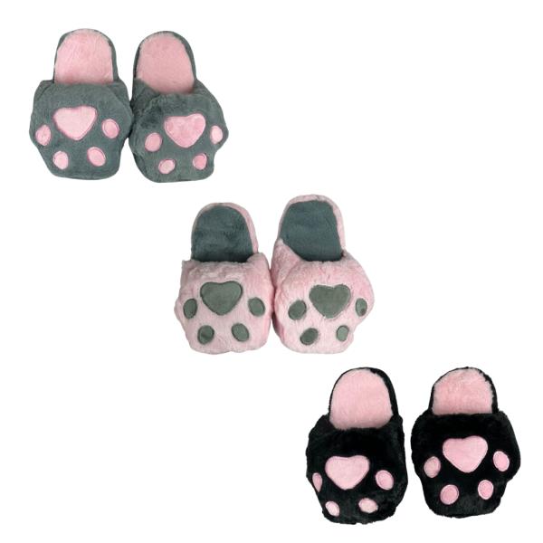 Pantufla De Huella De Gato Varios Estilos A Elegir 26Cm