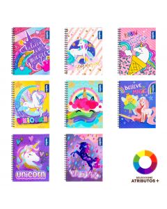 Cuaderno Espiral Estampado Unicornio 100h Surtido Por Estilo