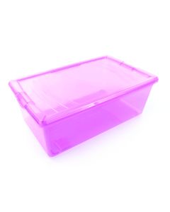Caja Plástica Home Pro Transparente Fucsia 7L