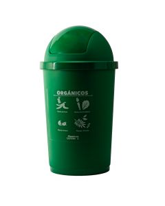 Basurero Con Tapa 65 Litros Reciclaje Orgánico Verde Home Pro