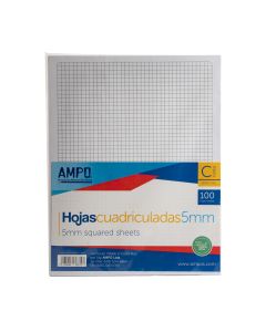 Hoja Cuadriculada 5mm 100 Unds