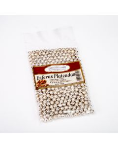 Adorno Queque Esfera Plateada 5mm 100g