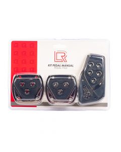 Pedal Metálico Liso Con Relieve Circulo 3pzas Negro