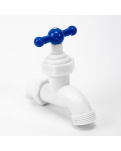 Llave Paso Plástica Blanca 1/2pulg