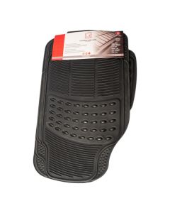 Alfombra Hule Para Auto 3pzas Negro