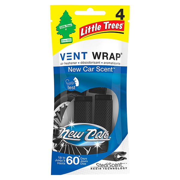 4 Pack Aromatizante Little Tree Car Freshner Vent Wrap Para Carro Nuevo - 4 Unidades