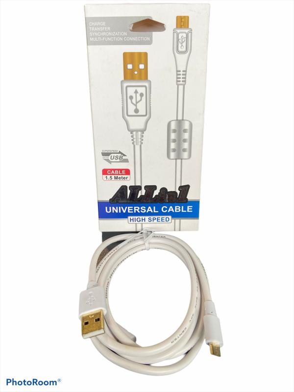 Cables Usb Micro V8 1.5M  Carga Rapida Grueso Griffin Color Blanco