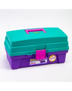 Caja Organizadora Vanity Plástica Rimax 14pulg Verde/lila