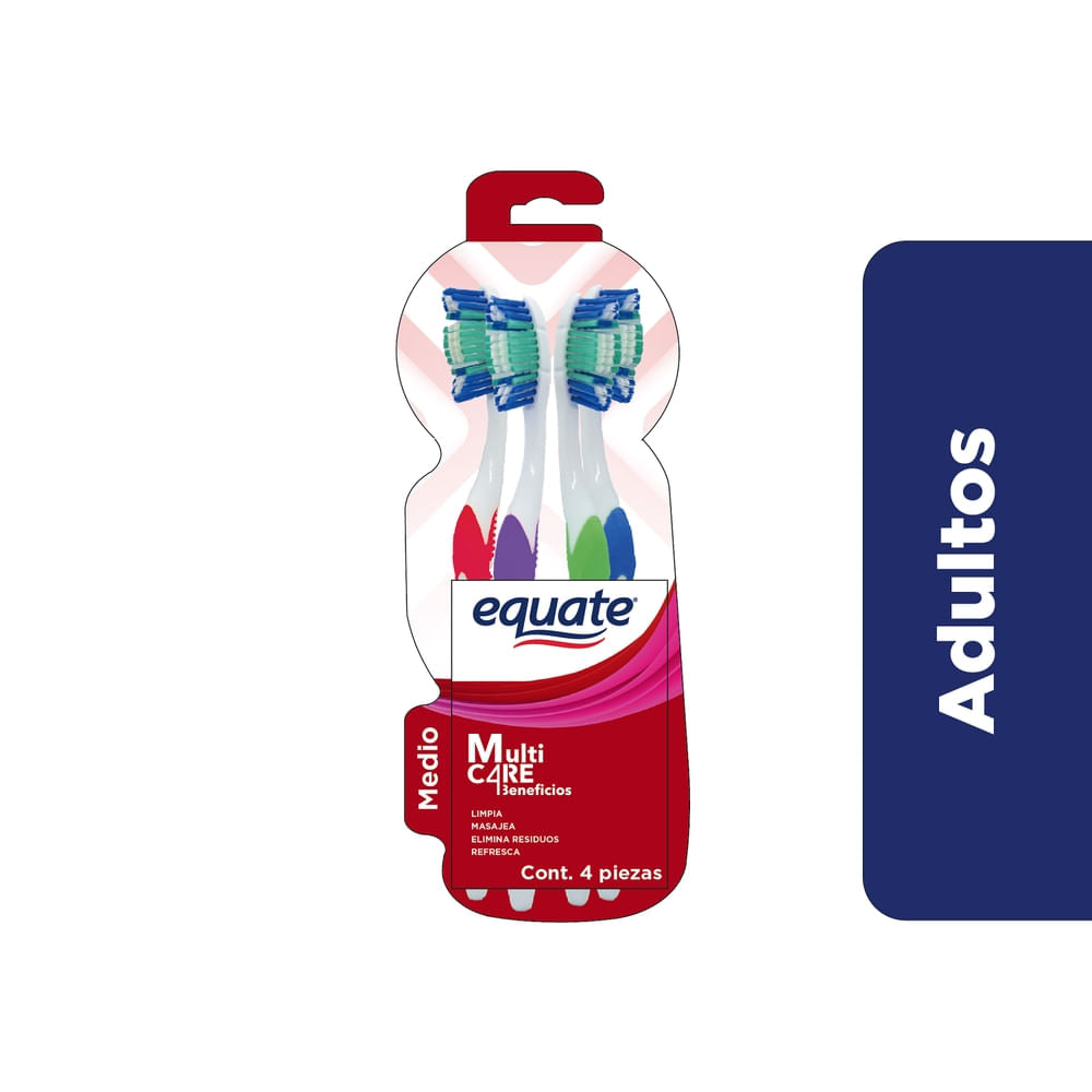 Cepillo De Dientes Equate Multi Care 4 Beneficios 4 Pack