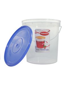 Balde Transparente Plástico Tapa 2gal