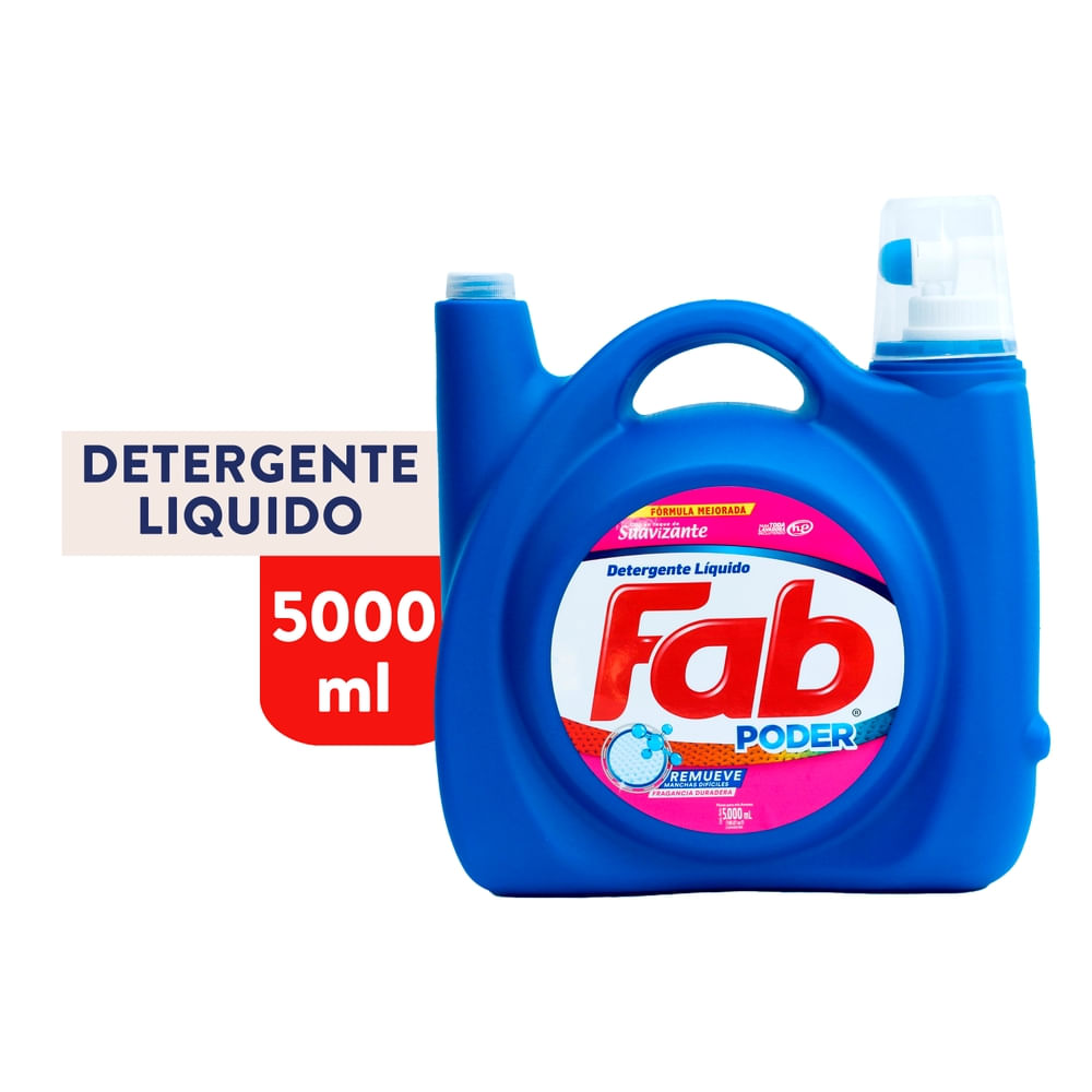 Detergente Líquido Fab, Toque Suavizante -5000ml