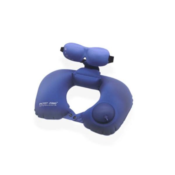 Almohada Inflable Para Cuello Y Mascara Modelo Rh88 Azul