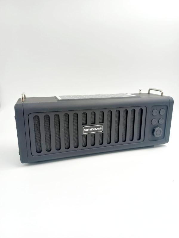 Parlante Bluetooth Con Panel Solar Y Linterna L23 Booms Bass Negro
