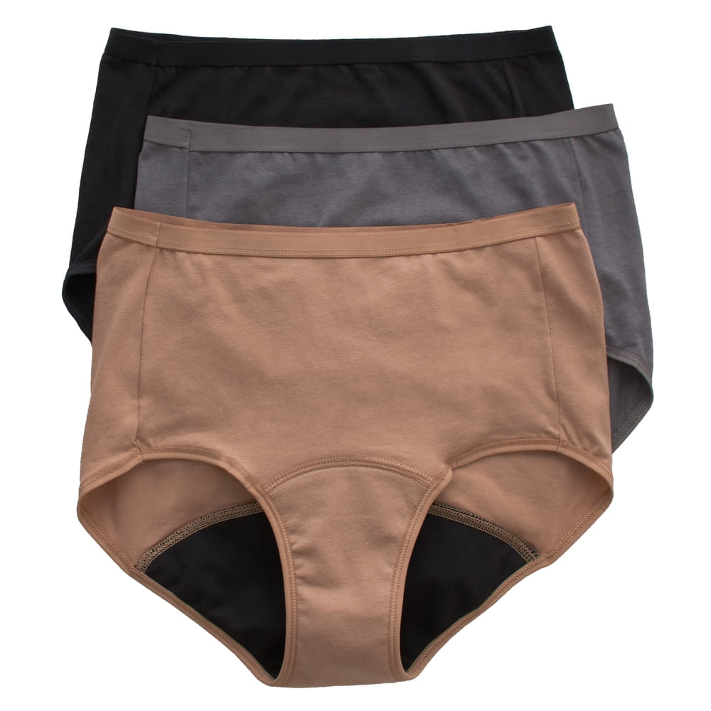 Panty Hanes, Para Mujer, De Periodo Flujo Moderado, 3 Pack Surtido -talla 7