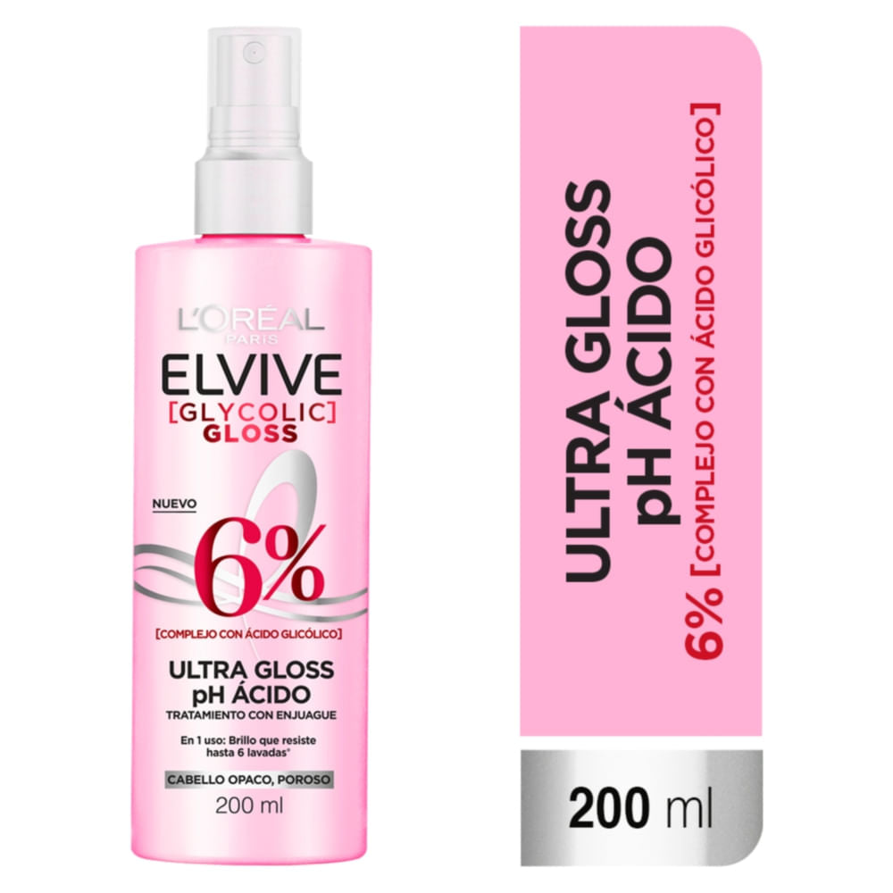 Tratamiento Acidifier L'oréal Paris Elvive Glycolic Gloss - 200 Ml