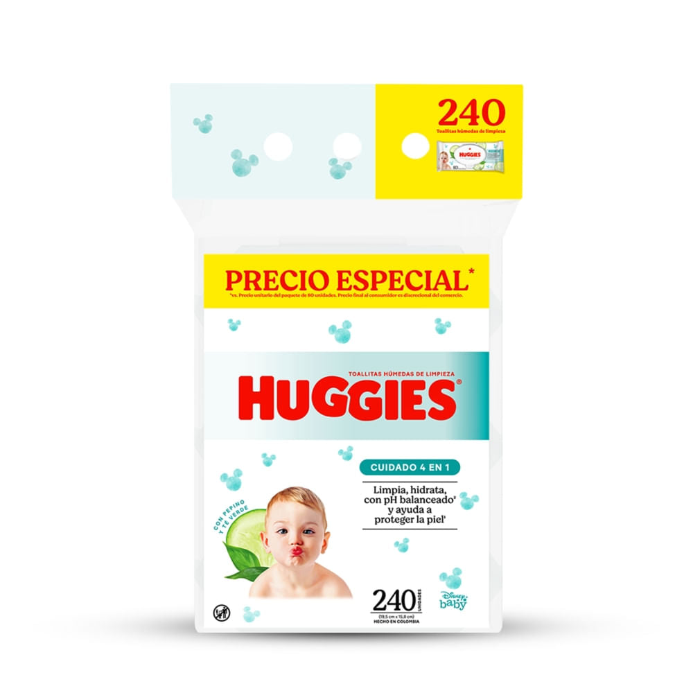 Toallas Húmedas Huggies Cuidado 4 En 1 - 240 Unidades