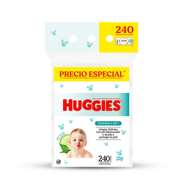 Toallas Húmedas Huggies Cuidado 4 En 1 - 240 Unidades