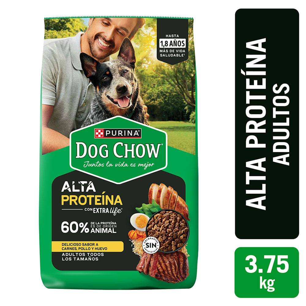 Alimento Para Perros Purina Dog Chow Alta Proteína - 3.75 Kg