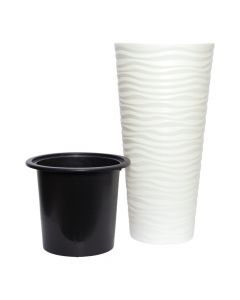 Maceta Plástica Relieve 16L Blanco