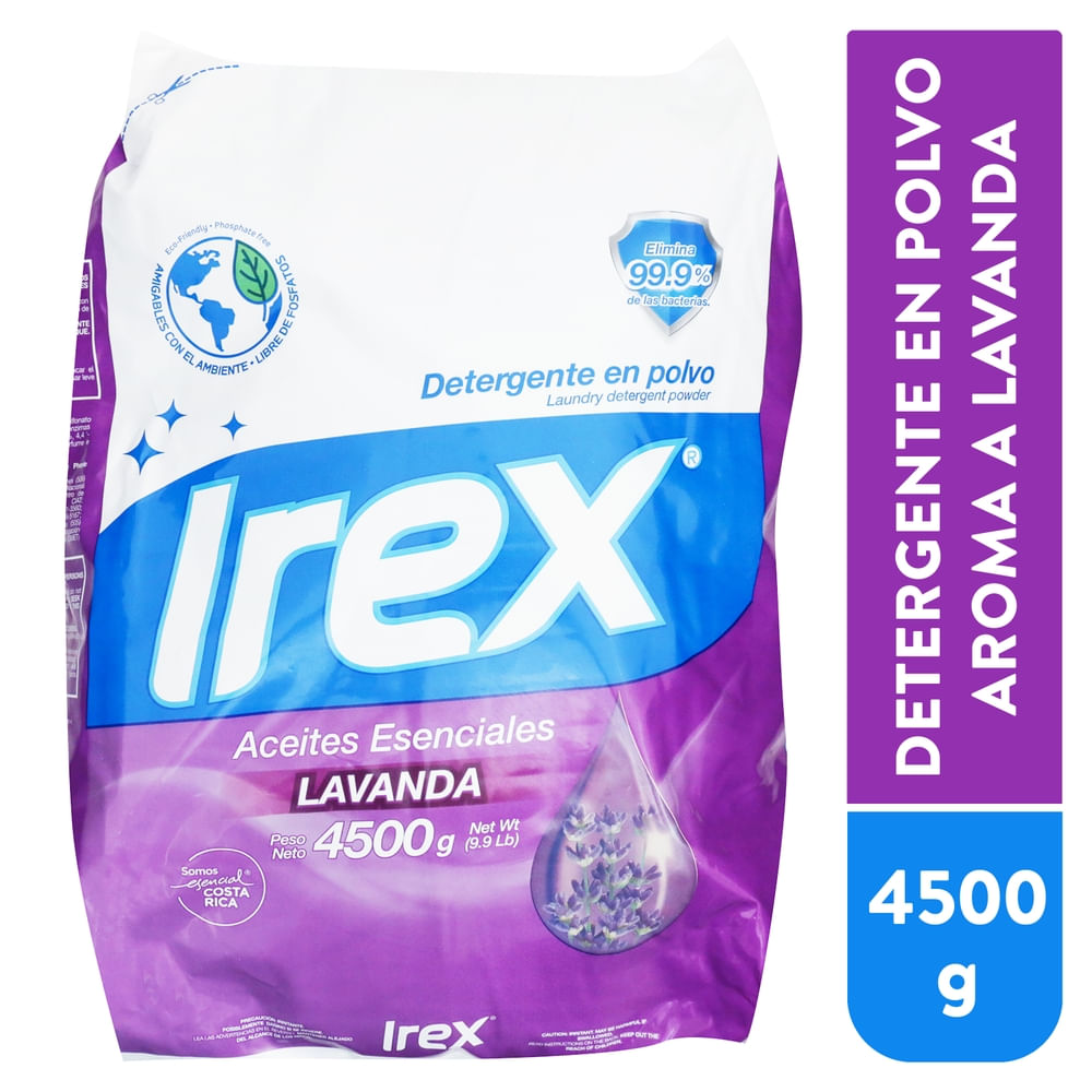 Detegente En Polvo Irex Aceites Esenciales Y Lavanda - 4500 G