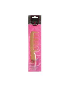 Peine Plástico Para Cabello Doble Función Beige