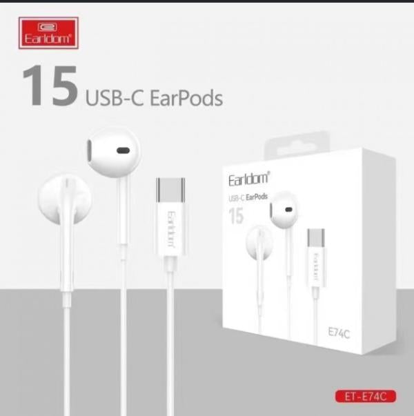 AUDÍFONOS ALÁMBRICOS USB-C EARLDOM ET-E74