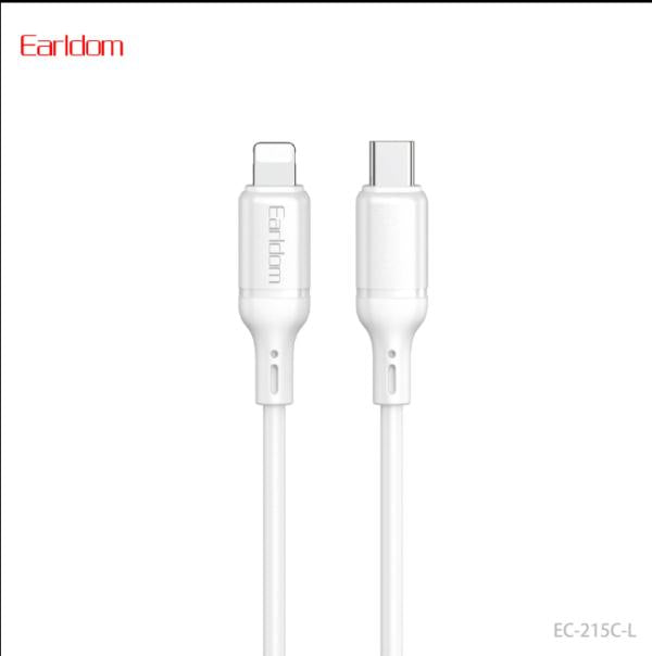 CABLE DE CARGA RÁPIDA USB-C A LIGHTNING 27W 1M EARLDOM EC-215C-L