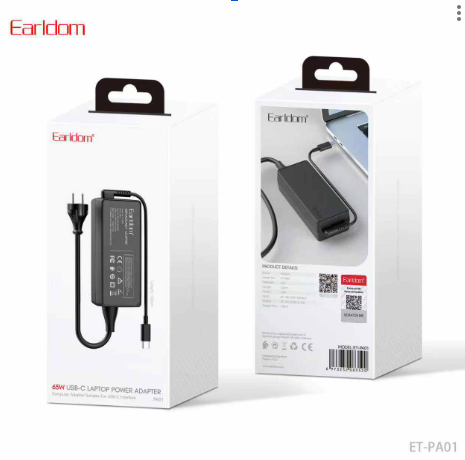 CARGADOR PARA LAPTOP USB-C EARLDOM ET-PA01 US 65W PD