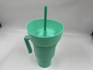 Vaso Con Plato Para Snacks Verde Agua