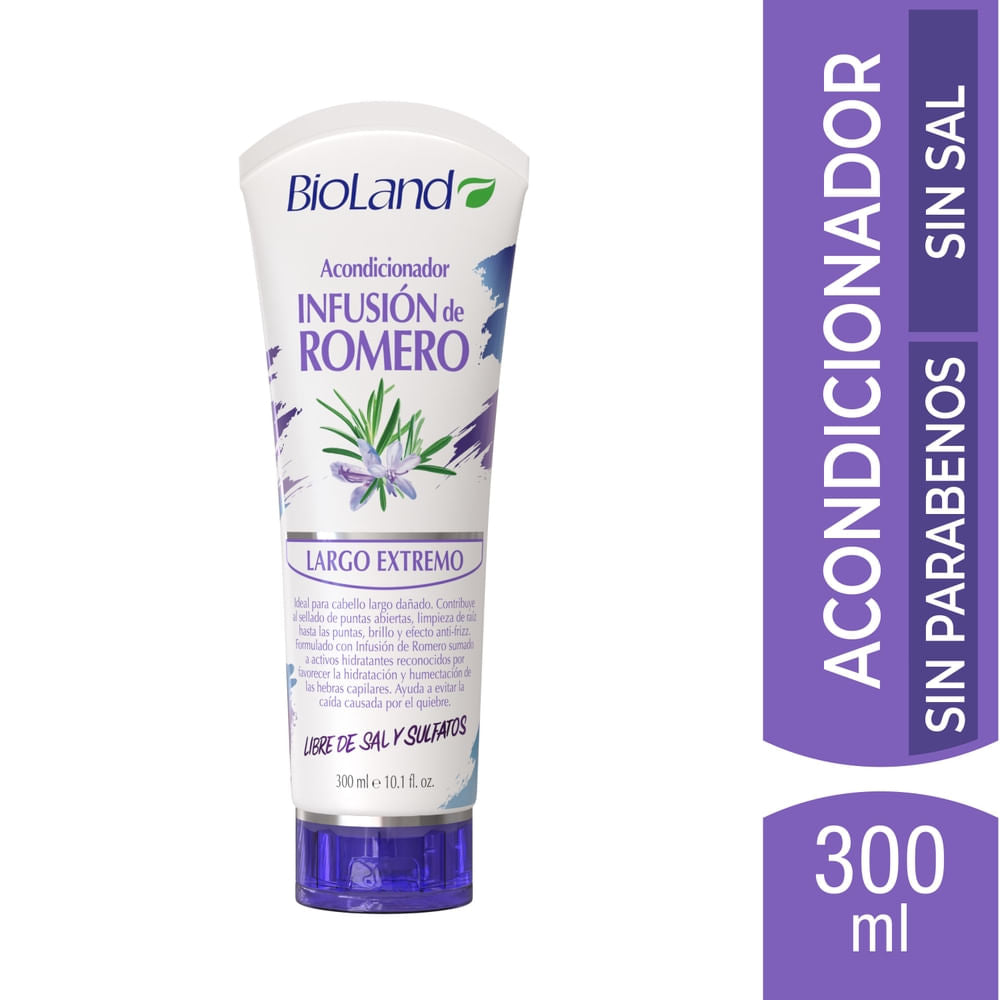 Acondicionador Bioland Infusión De Romero Largo Extremo - 300 Ml