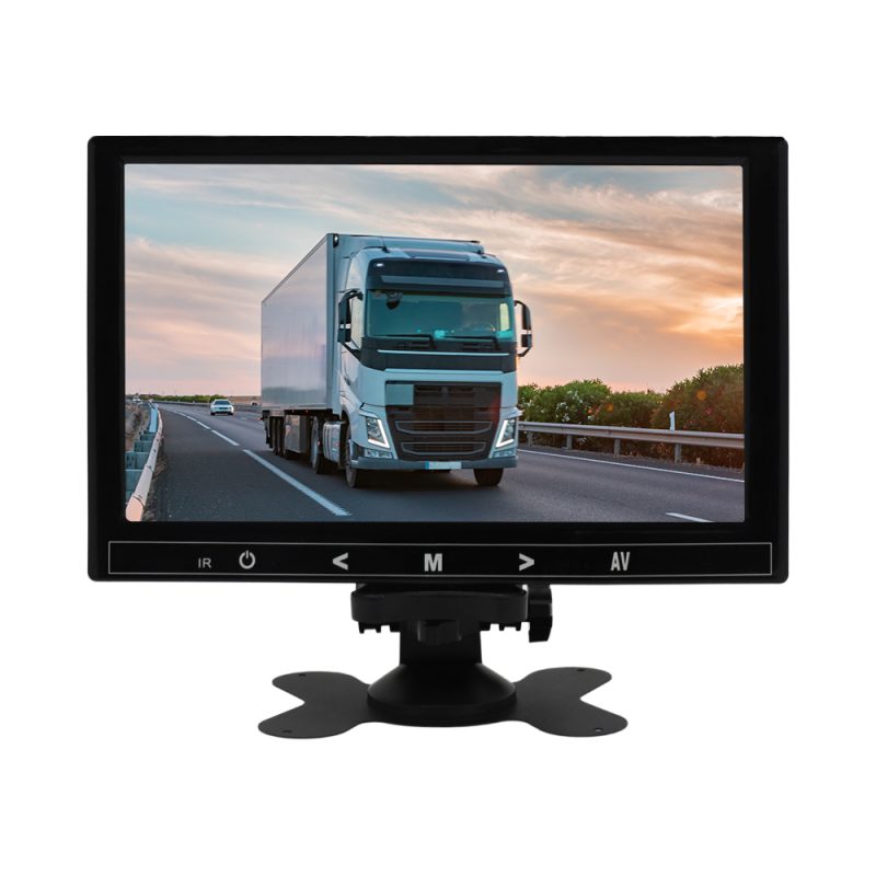 Monitor TFT/LED 9 pulgadas 16:9 para carro, vista frontal con soporte