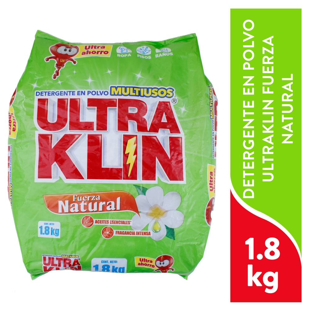 Detergente En Polvo Ultraklin Fuerza Natural - 1.8 Kg