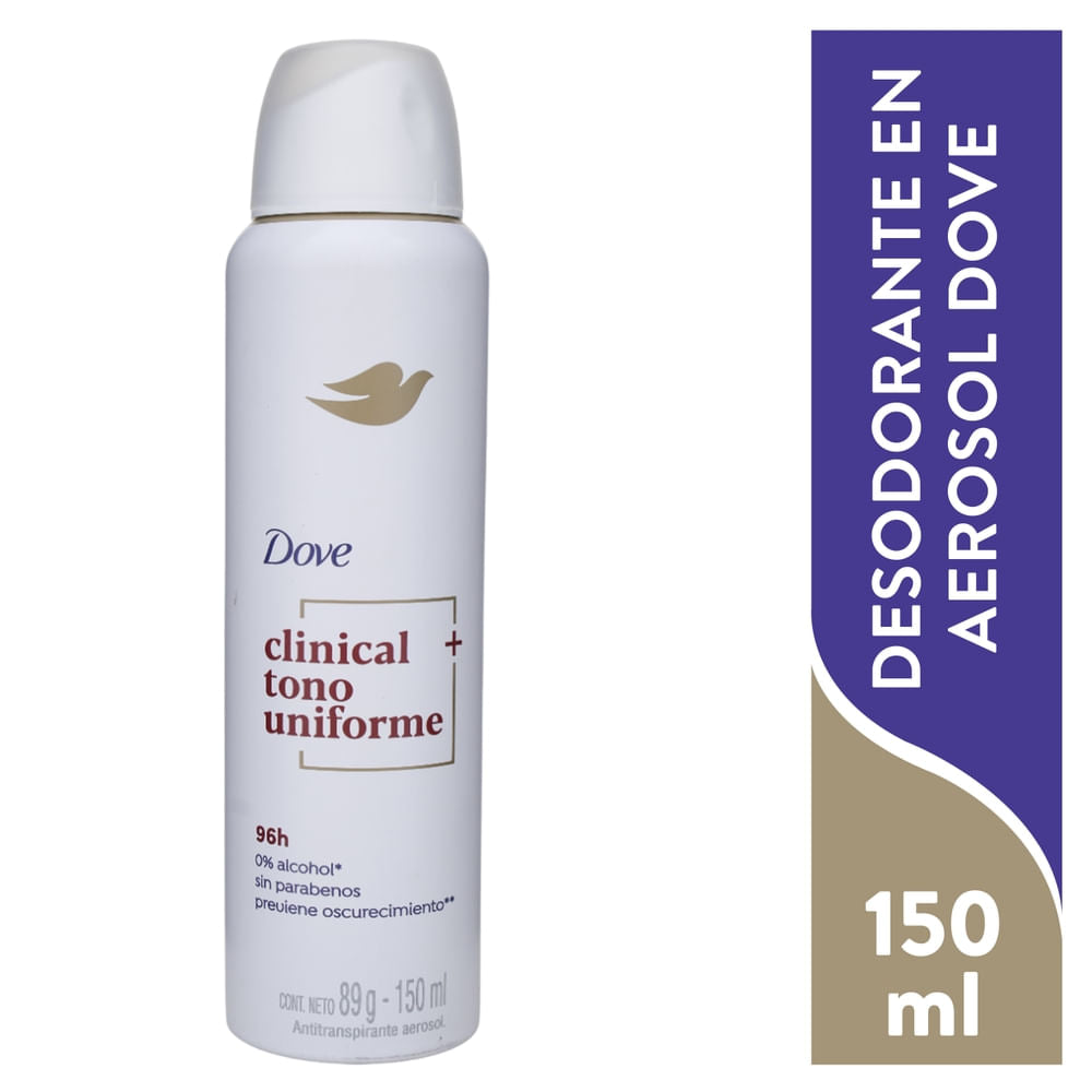 Desodorante Dove Aerosol Clinical Tono Uniforme Mujer - 150 Ml
