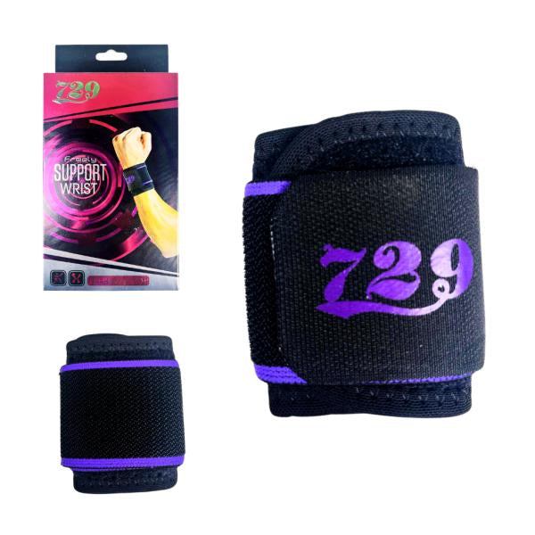 Muñequera Deportiva - Color Negro/Morado Talla Unica