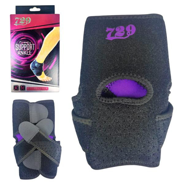 Tobillera Deportiva - Negro/Morado Talla Unica