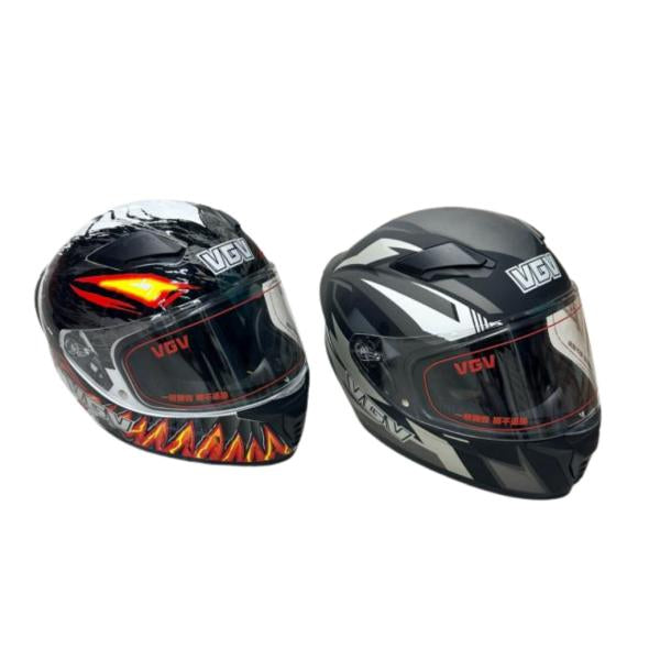 Casco De Moto Negro/Araña Fuego Vgv M