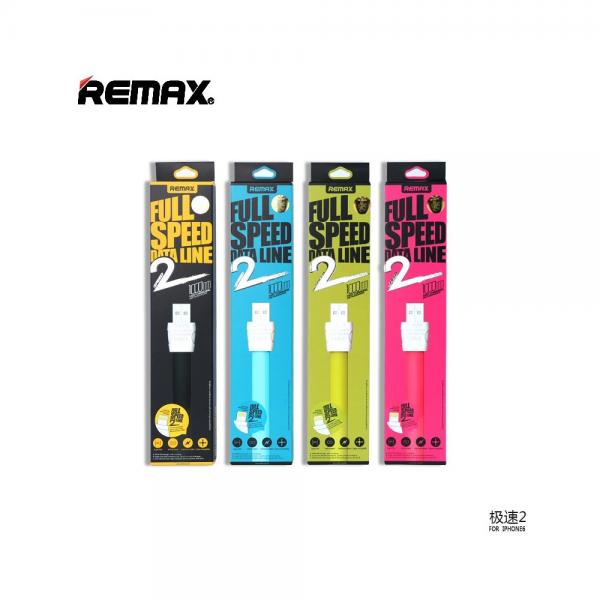 Cable Usb Lightning RC-011I Full Speed 2 Remax Negro