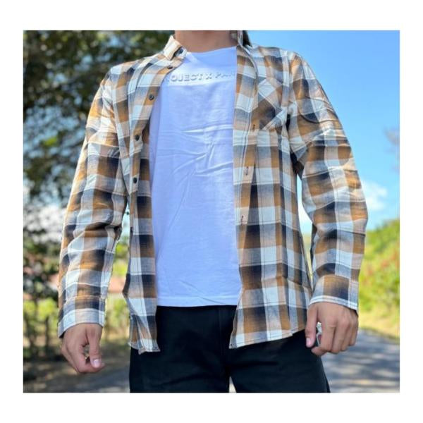 Camisa Cuadros Gris Con Cafe Xs