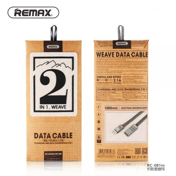 Cable Usb Micro B RC-081M Weave Serie Remax Amarillo