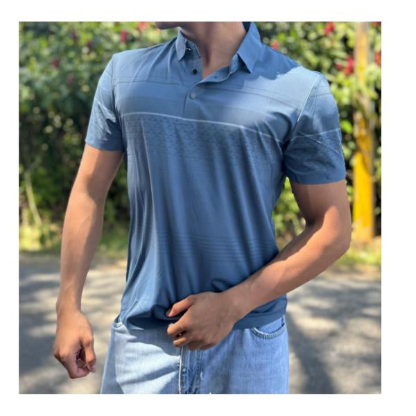 Camisa Cuello Polo Azul Tela Fria Xs