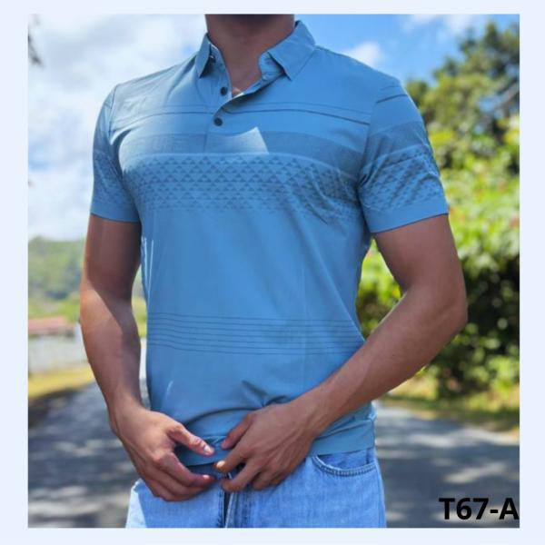Camisa Cuello Polo Celeste Tela Fria Xs