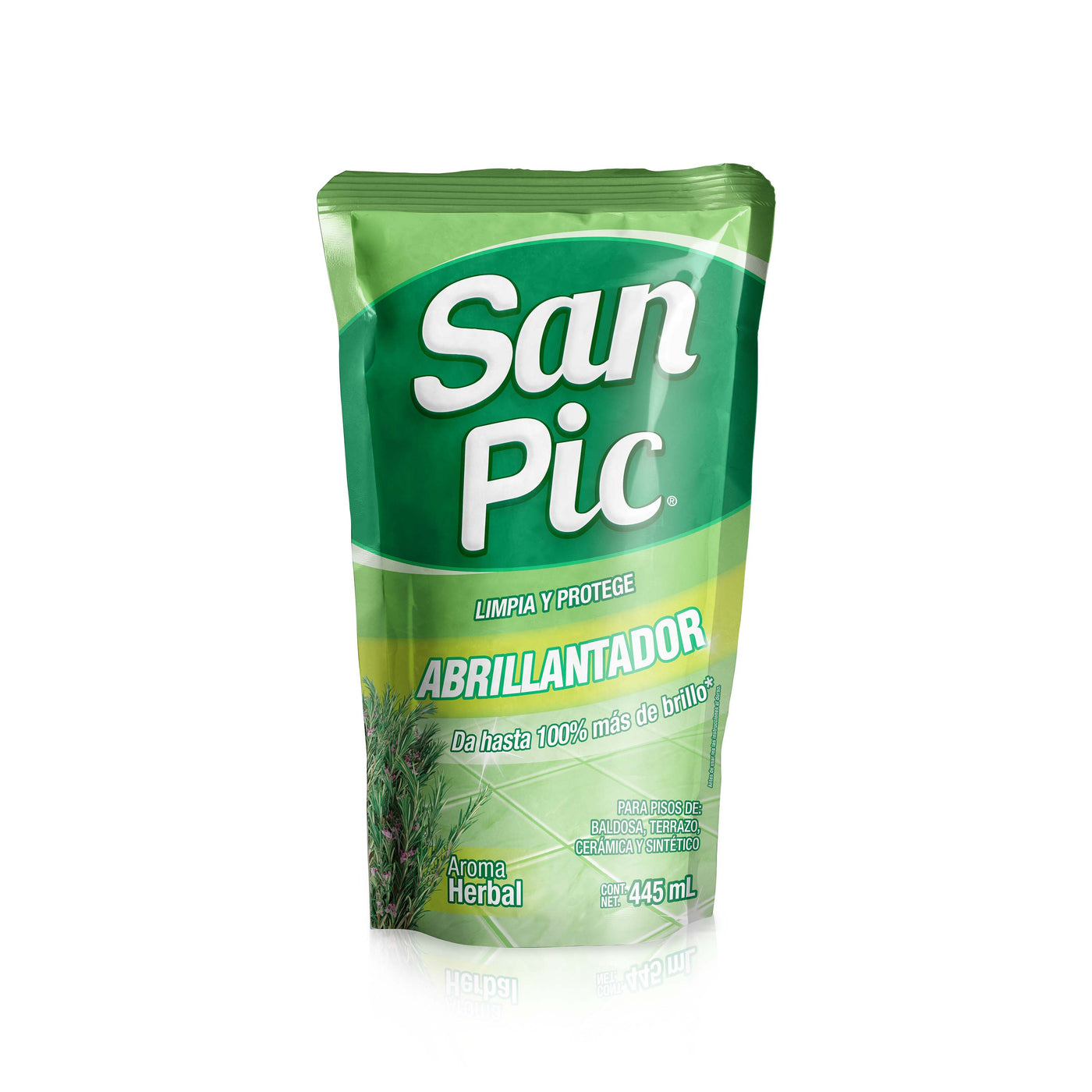 Abrillantador De Pisos San Pic Herbal Doypack -445ml