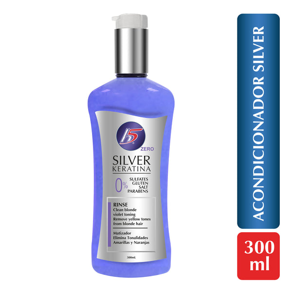 Acondicionador H5 Zero Silver Keratina, Sin Glúten, Sal Y Parabeno - 300ml